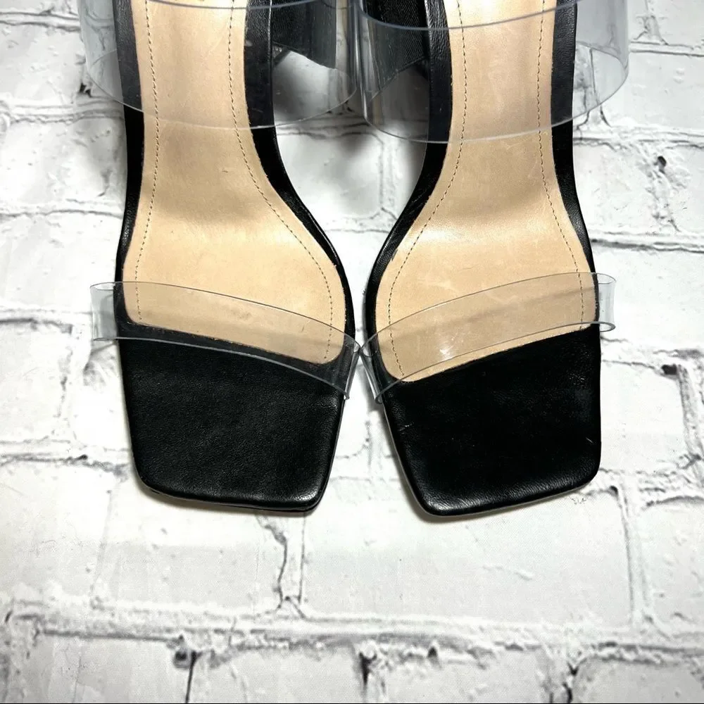 NEW Schutz Ariellen Sandal Clear Black Rhinestone Sandal Sz 7